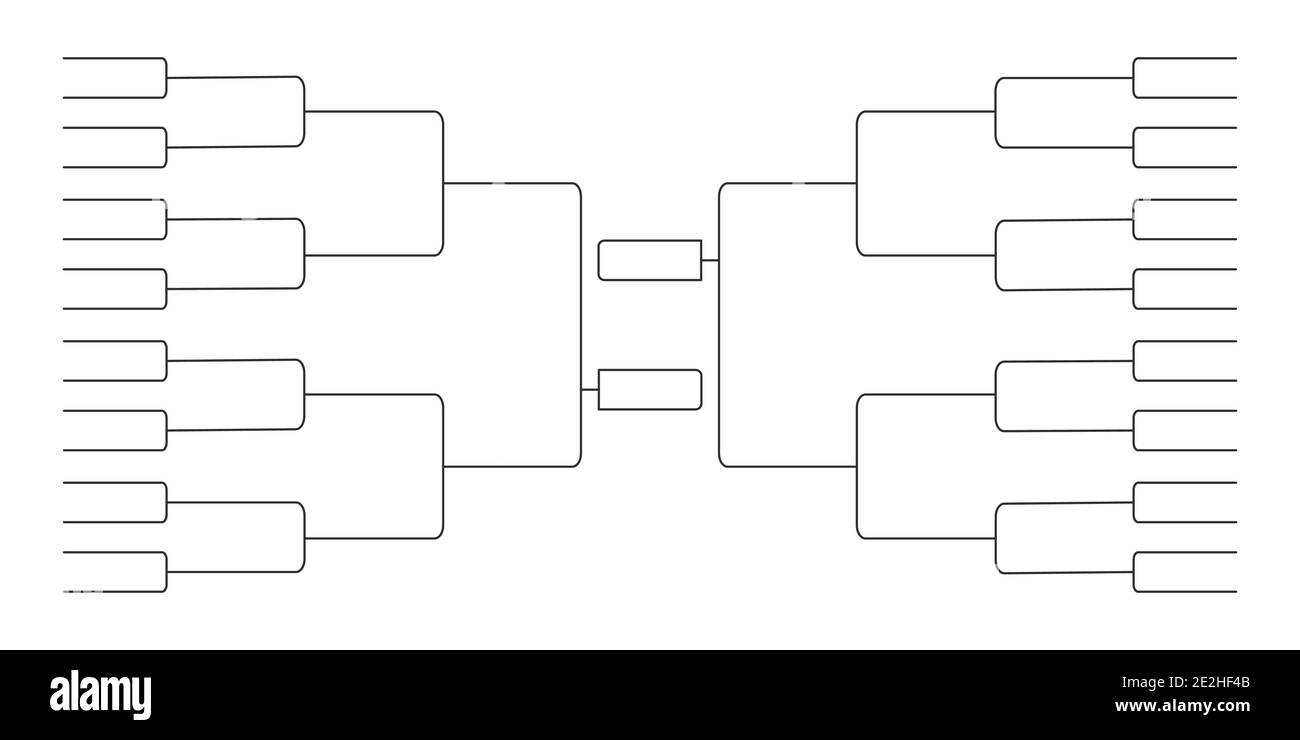 32 Team Tournament Bracket Championship Template Flat Style Design 