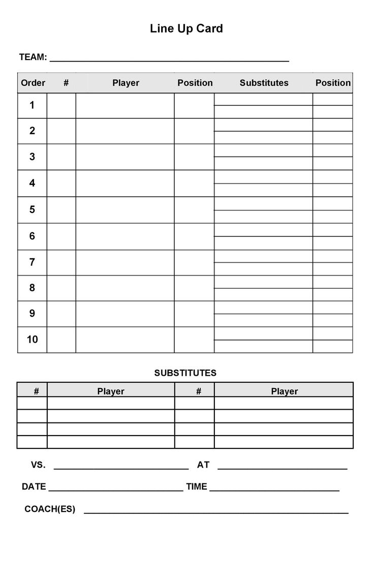 33 Printable Baseball Lineup Templates Free Download TemplateLab