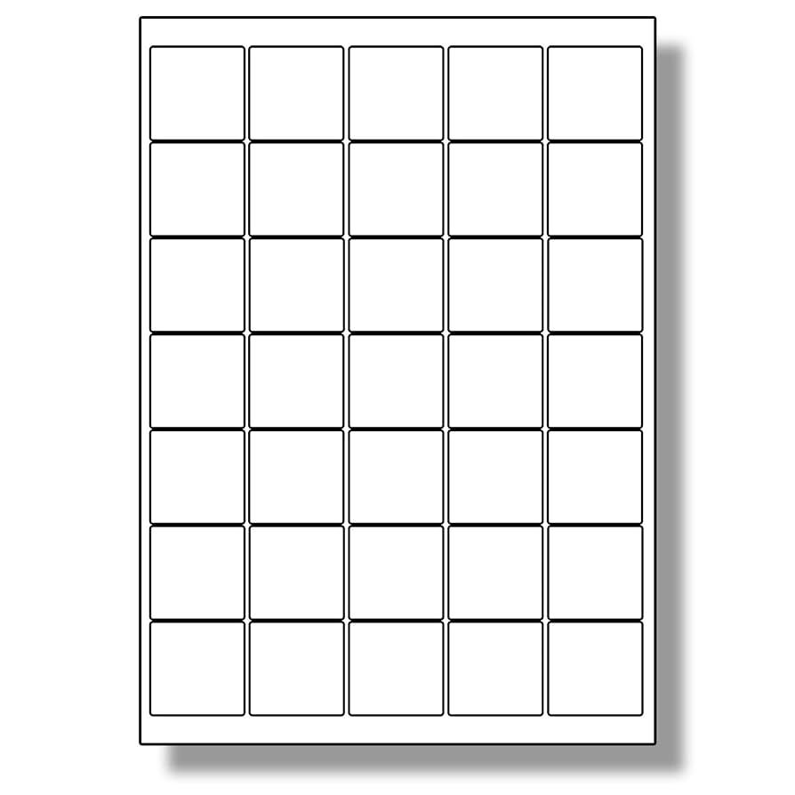 35 Per Page Sheet 5 Sheets 175 Sticky SMALL SQUARE Labels 