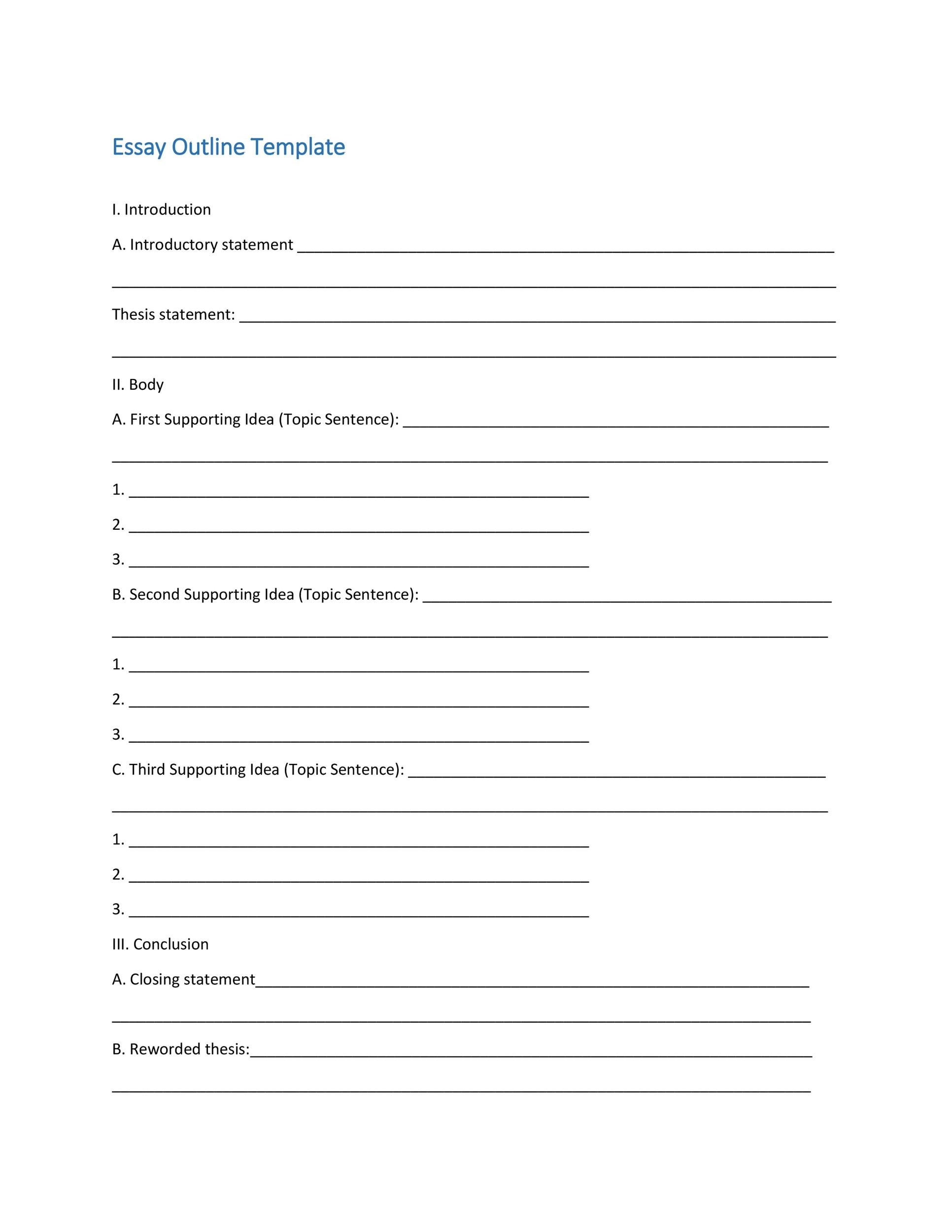 Blank Printable Outline Template