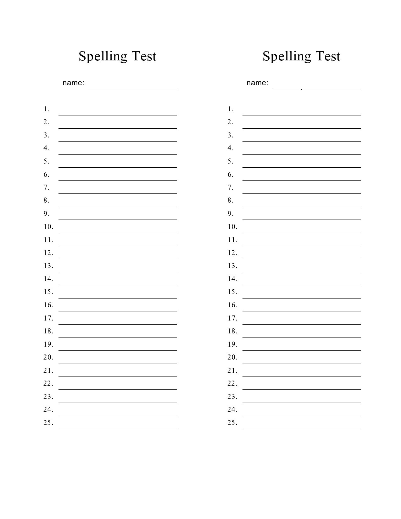 38 Printable Spelling Test Templates Word amp PDF TemplateLab