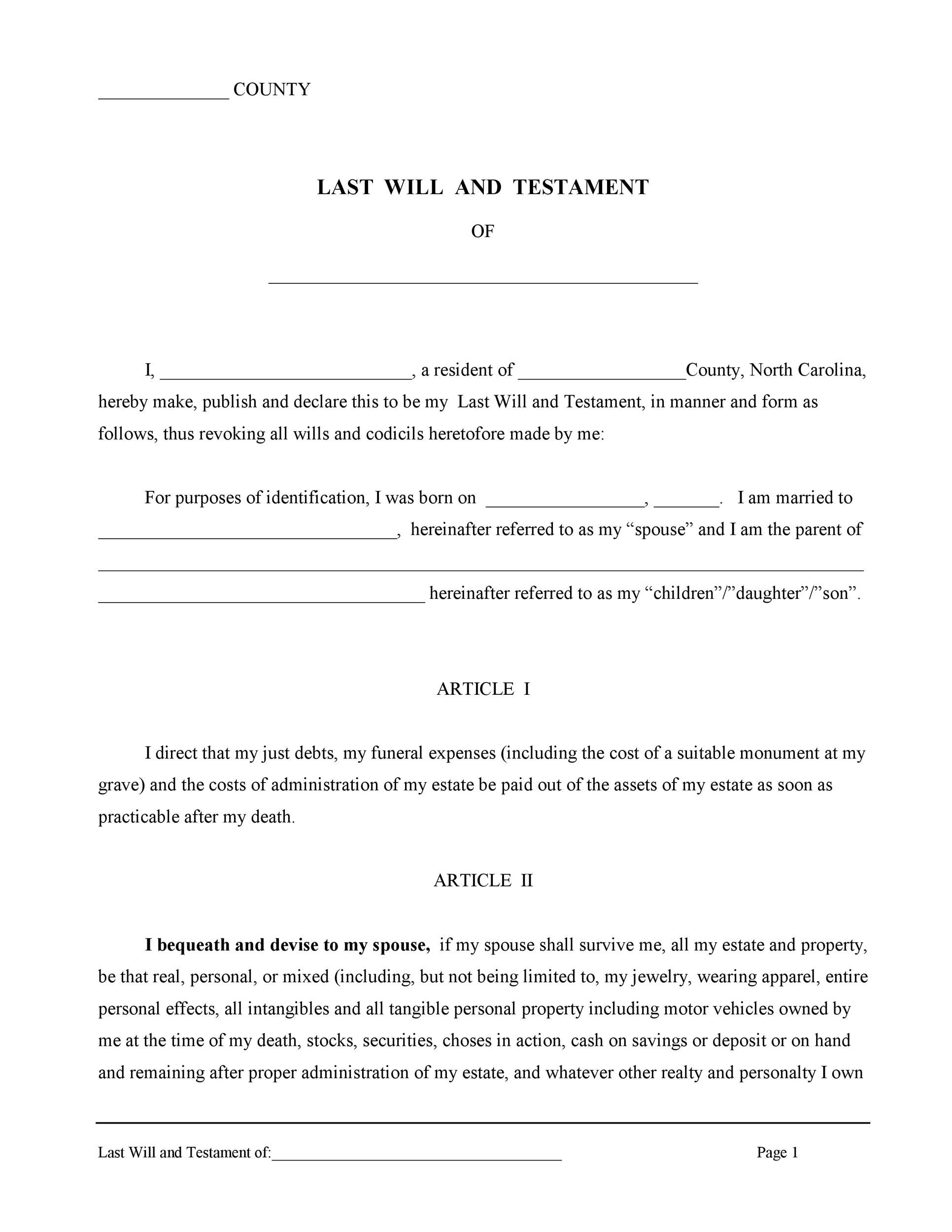 39 Last Will And Testament Forms amp Templates TemplateLab