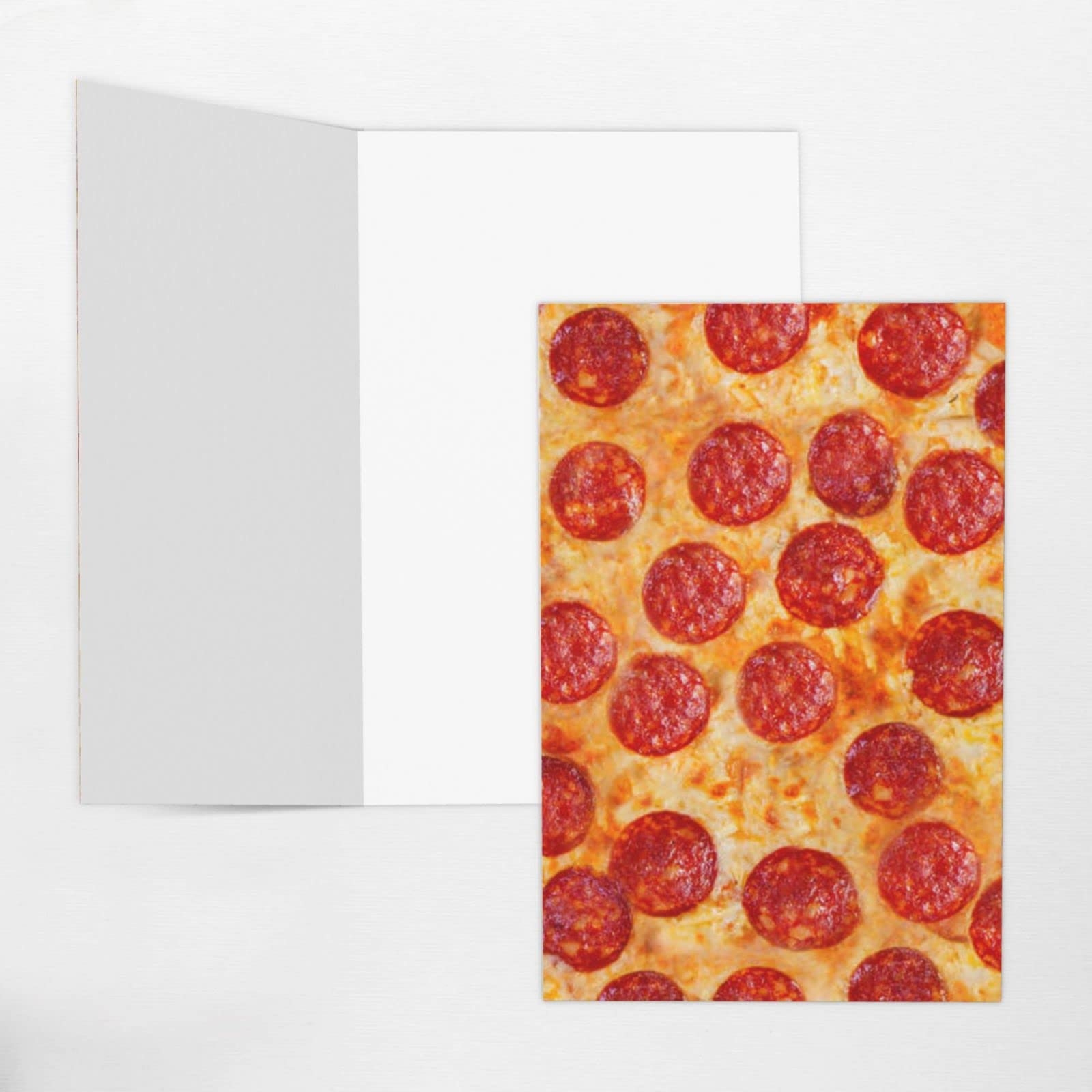 3D Pizza Greeting Card With Pepperoni Print Blank With Envelope 