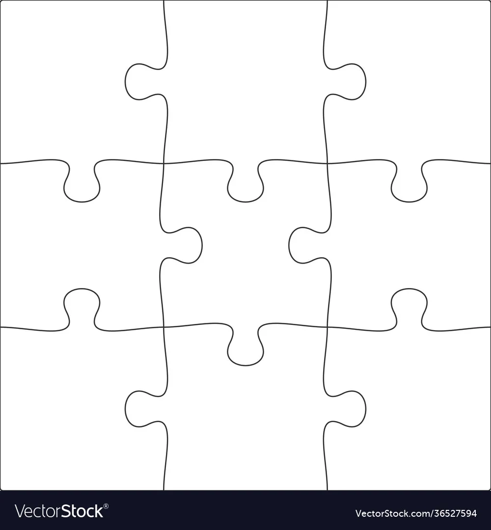 3x3 Puzzle Leere Vorlage Hintergrundlicht Vektorbild
