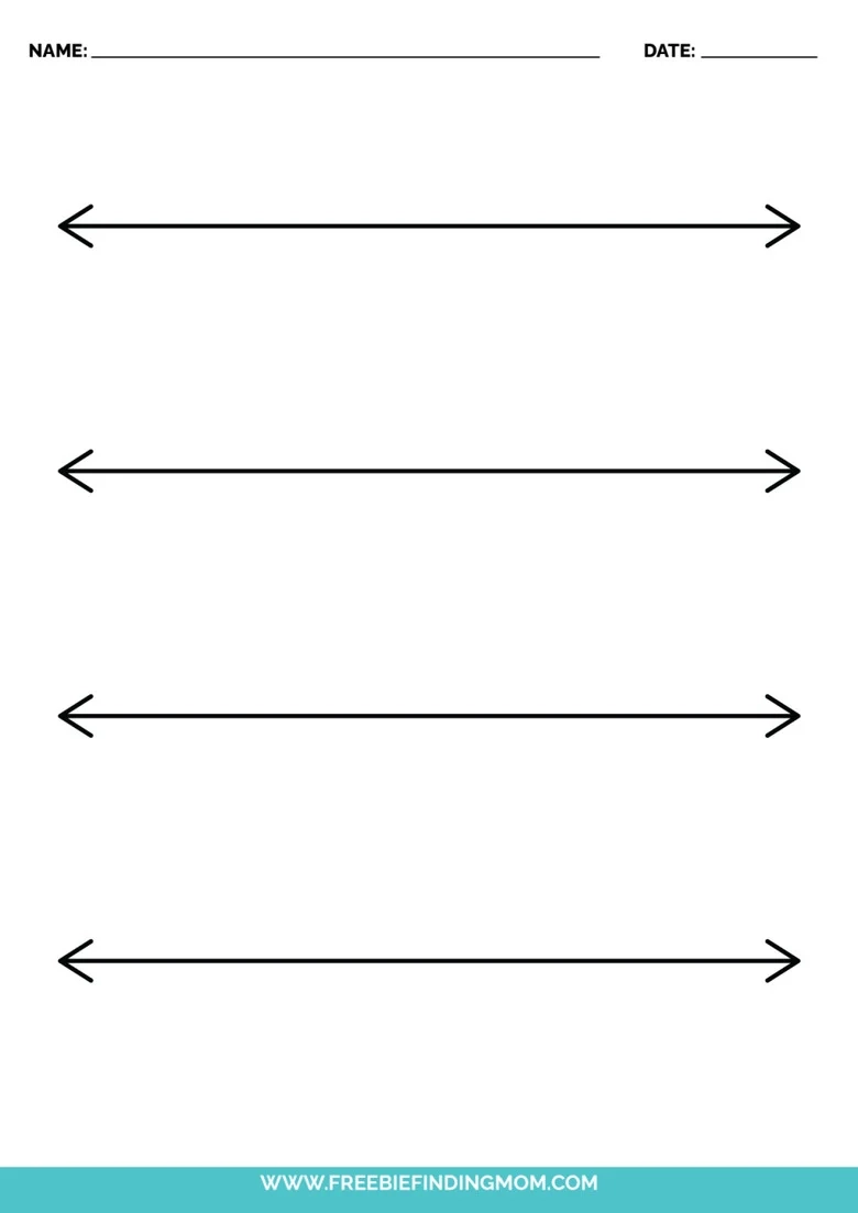 4 Blank Number Lines Printable PDF Downloads Freebie Finding Mom