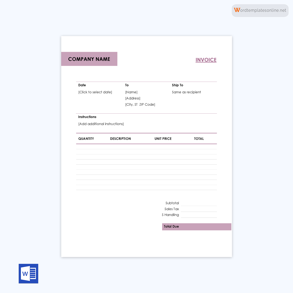 Blank Printable Invoice Proposal