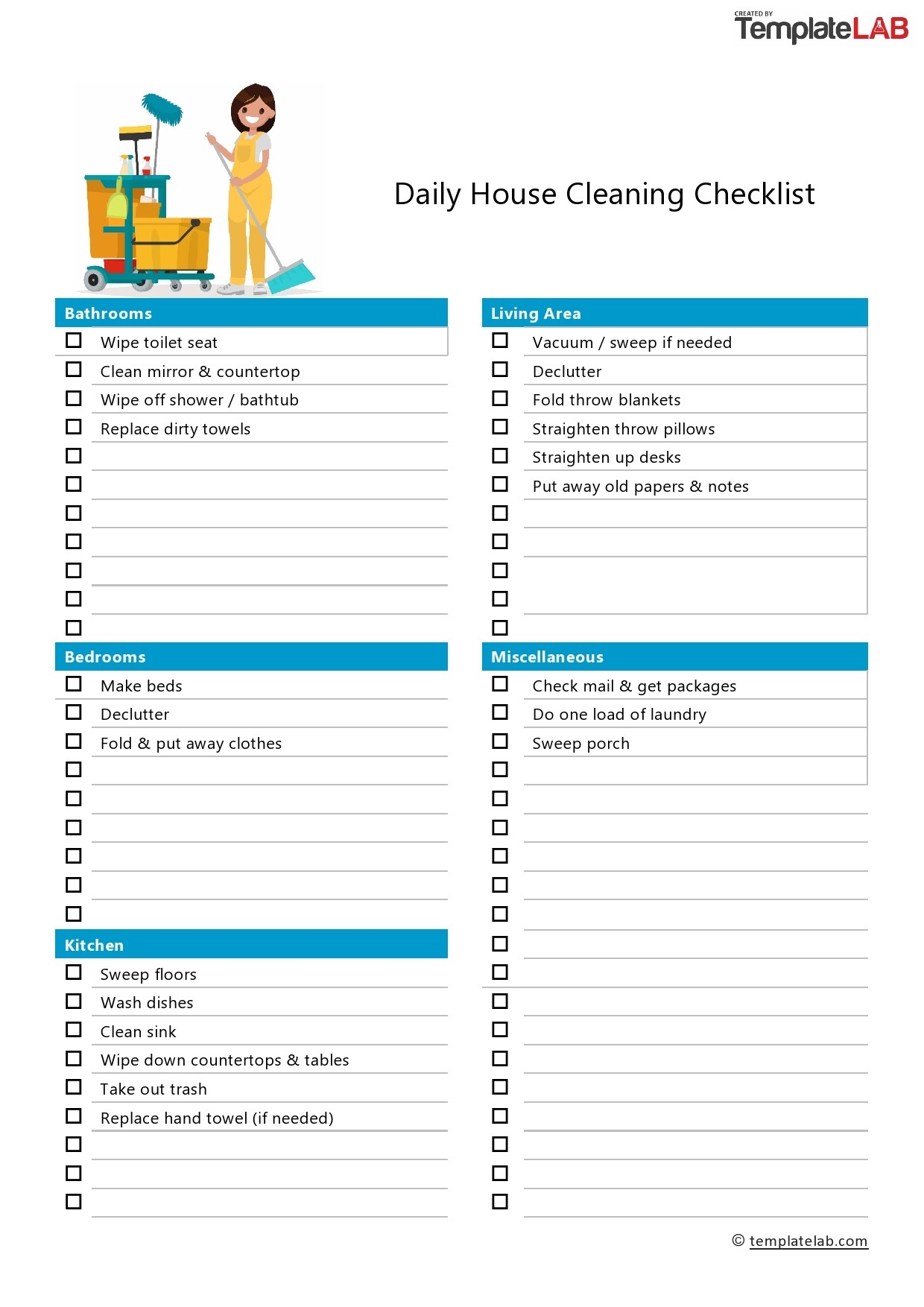 Todo Blank Cleaning Printable