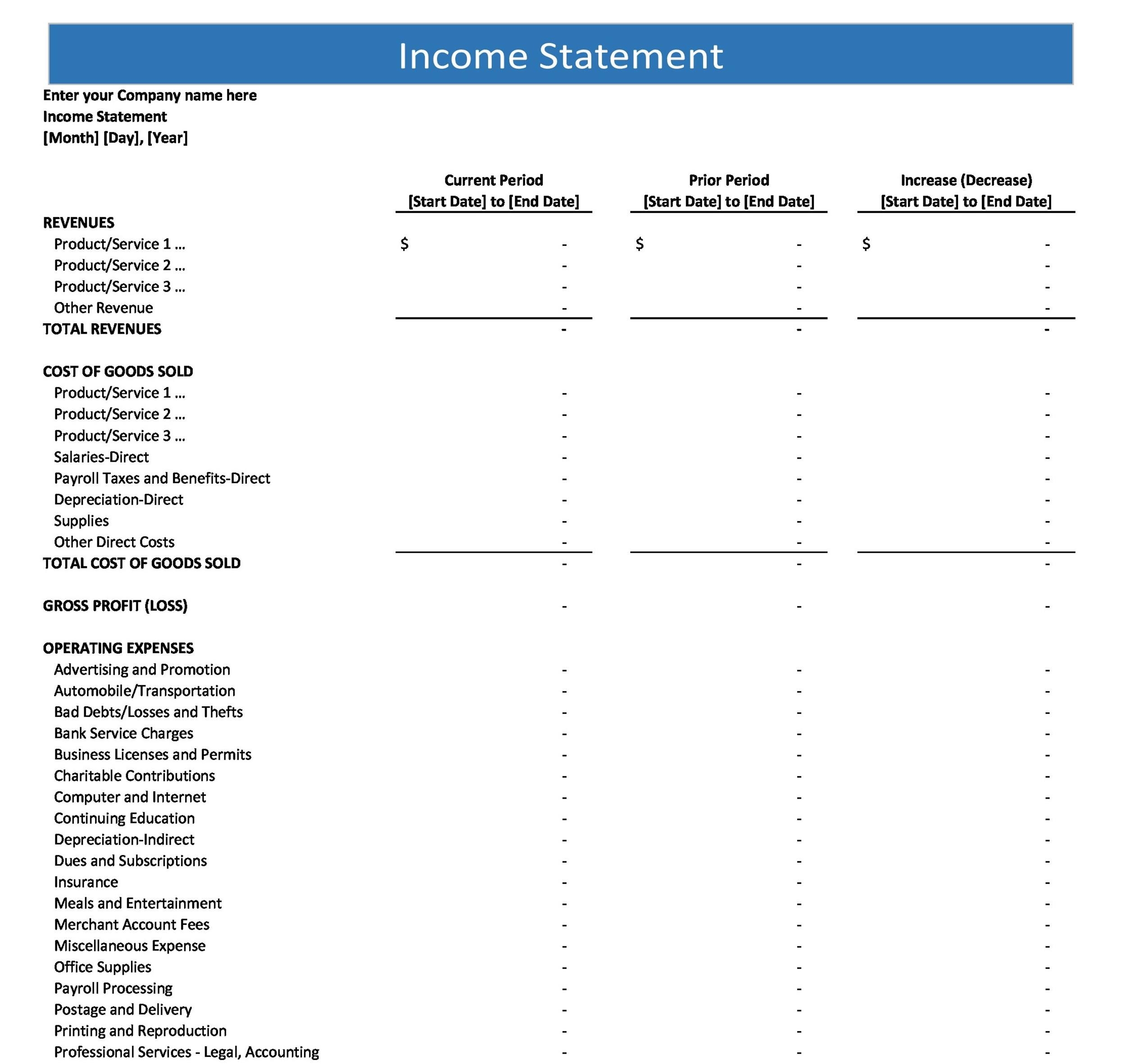 41 FREE Income Statement Templates amp Examples TemplateLab