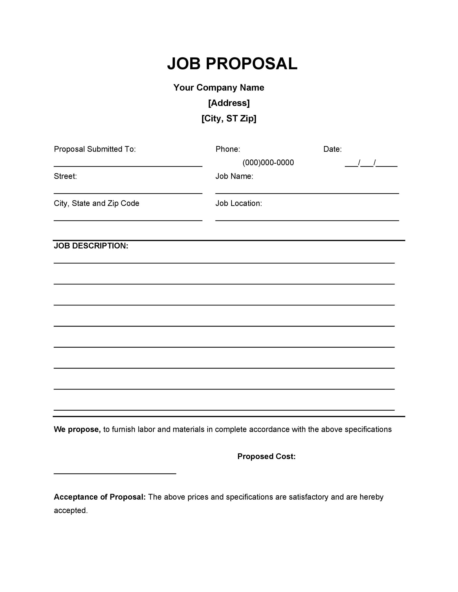 Printable Blank Proposal