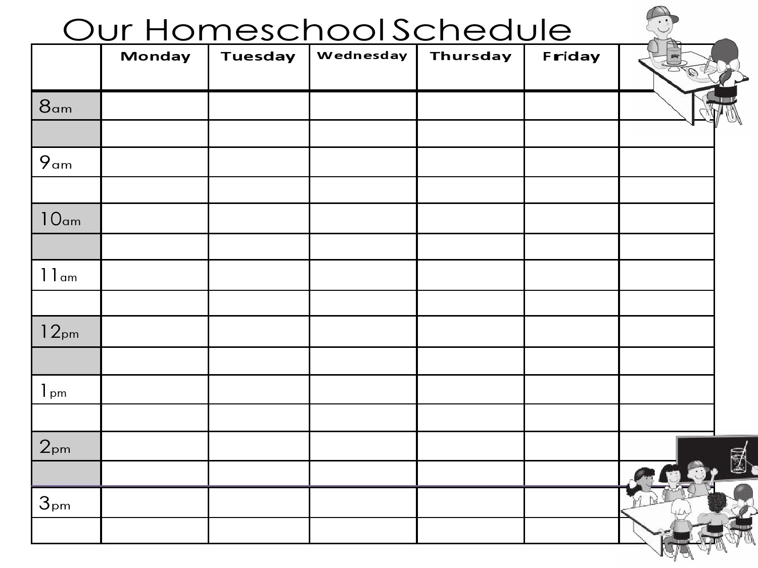 Free Printable Blank Homeschool Chart