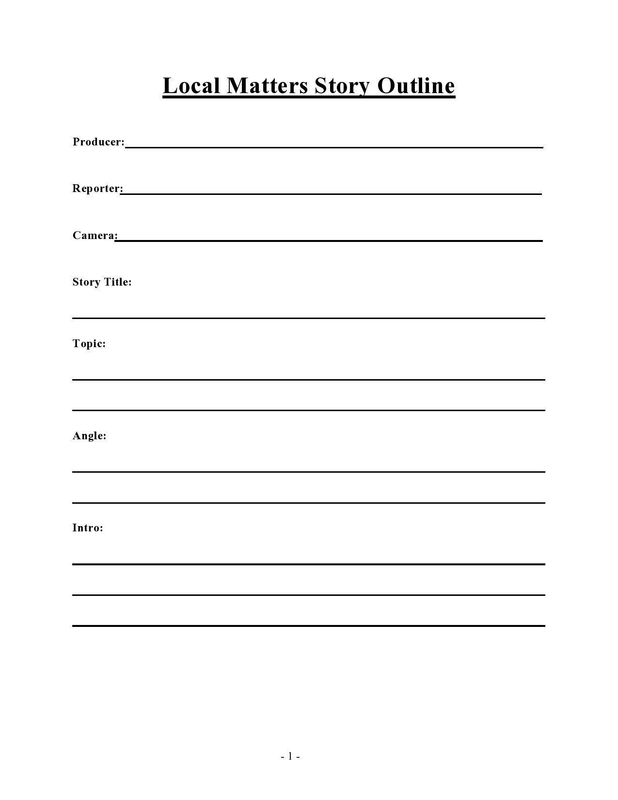 Printable Blank Chapter Outline Template