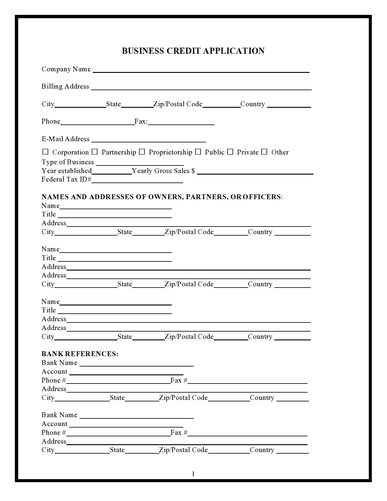 48 Blank Business Credit Application Templates 100 FREE 