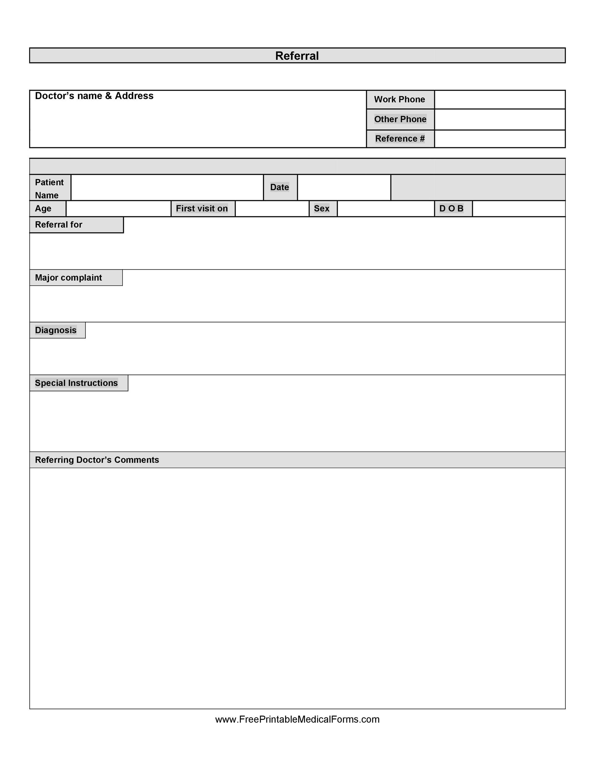 49 Referral Form Templates Medical amp General TemplateLab
