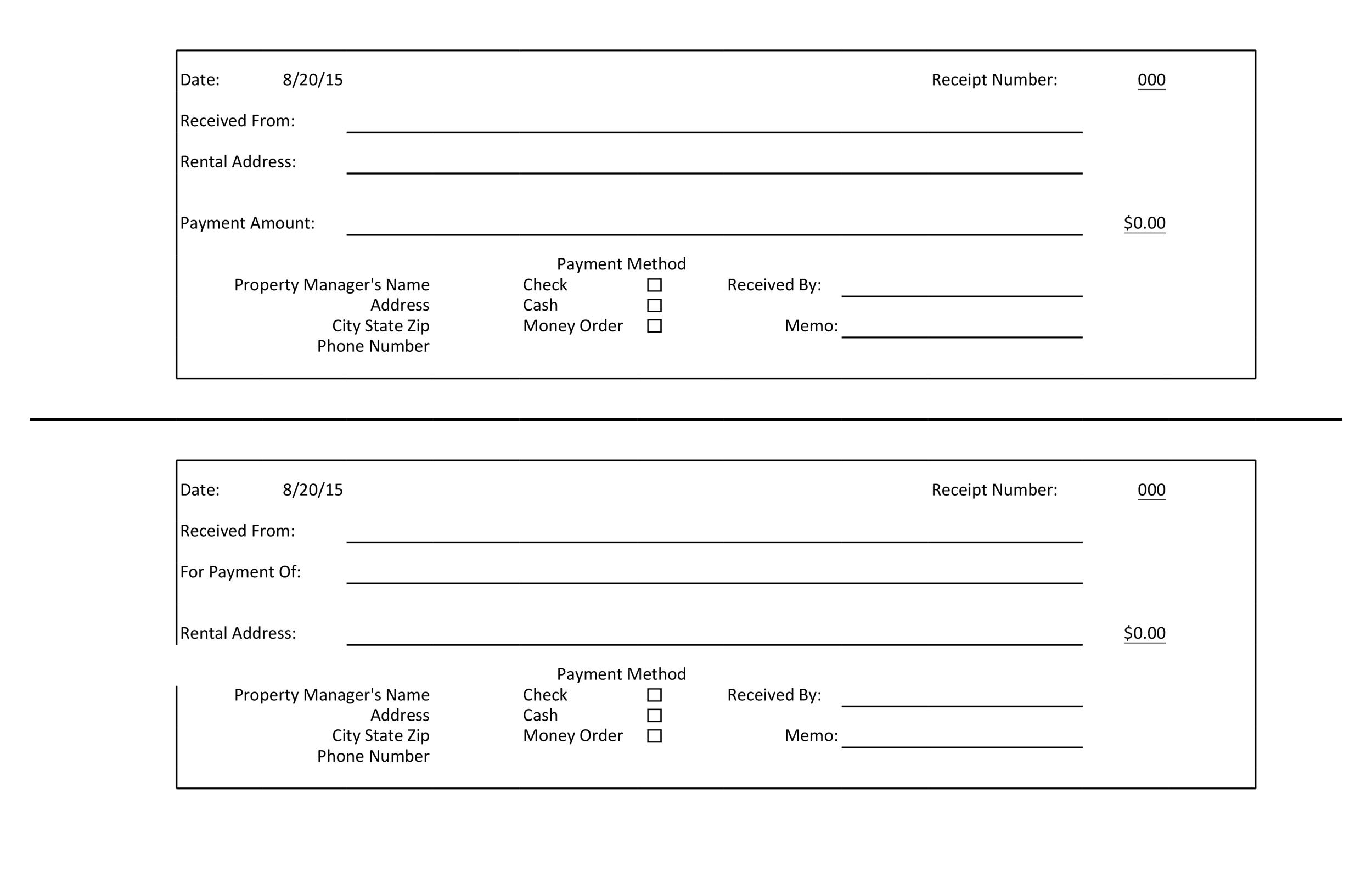 Blank Receipt Printable Free