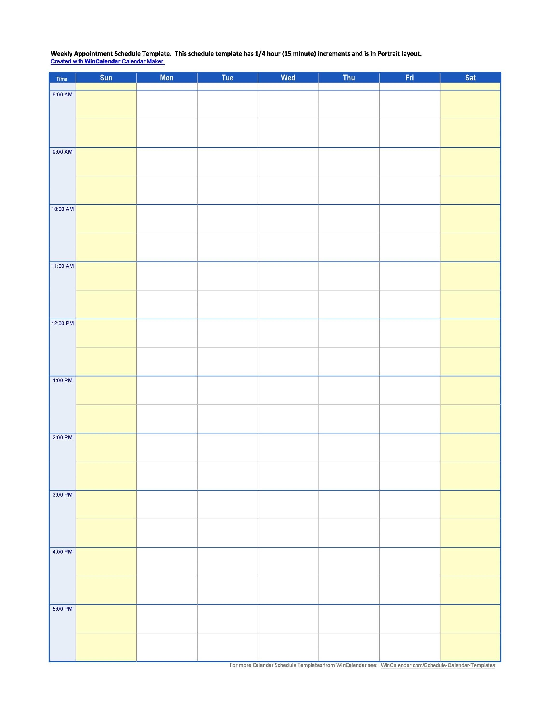Blank Printable Appointment Calendar Free