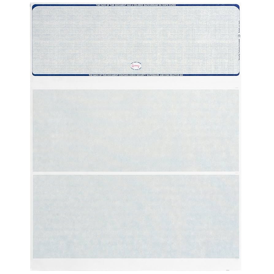 500 Blank Checks Designed For Secure Computer Printed Checks With Speed Books And More Blue Linen Pattern 500 Sheets 8 5 X 11 Inches Amazon de 