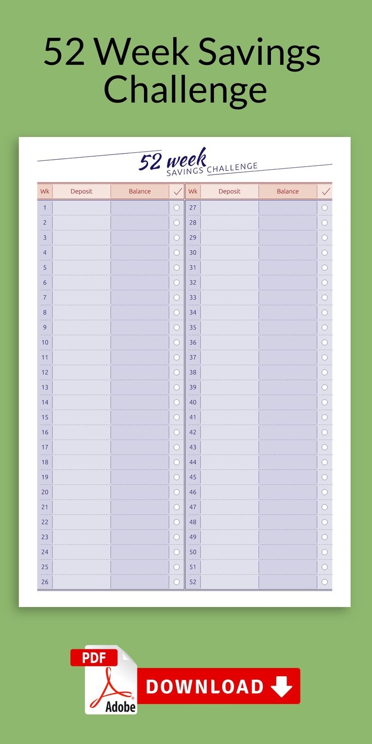 Printable Blank Savings Chart