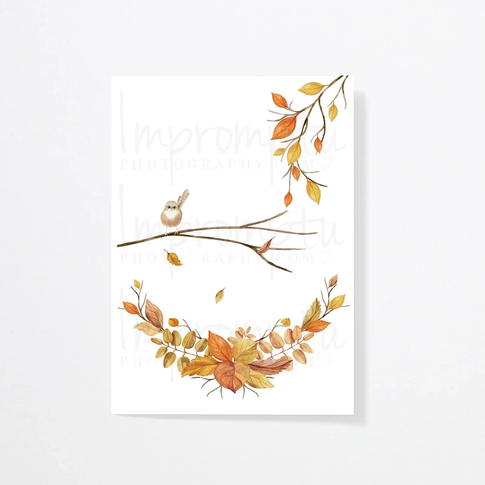 5x7 Printable Fall Thanksgiving Card blank Inside Impromptu 