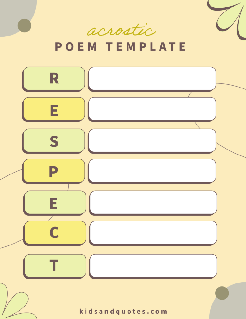 7 Kindness Acrostic Poem Printable Templates That re Free And 