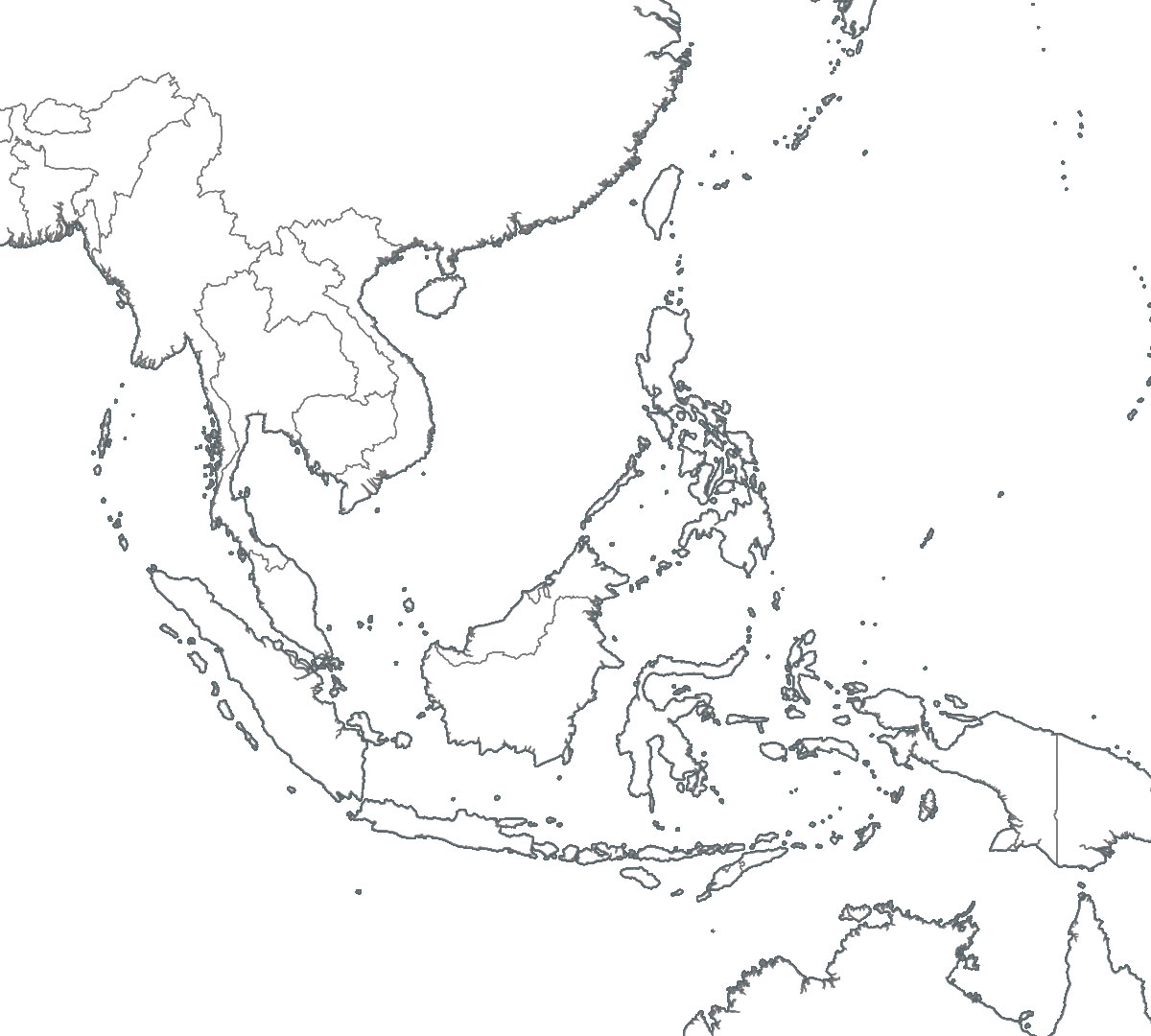 East Asia Map Printable Blank