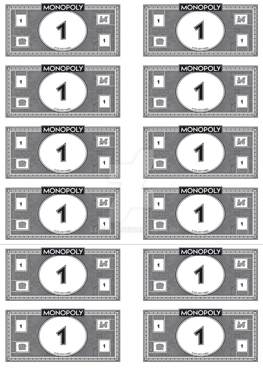 Monopoly Blank Money Printable