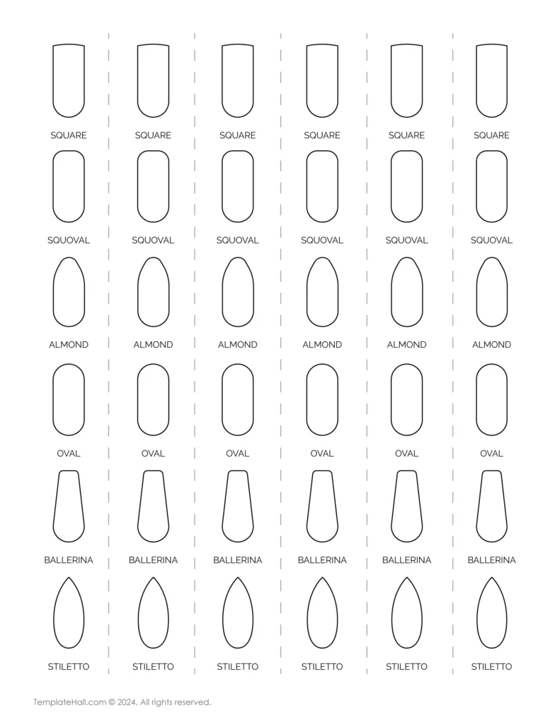 Printable Blank Nail Template