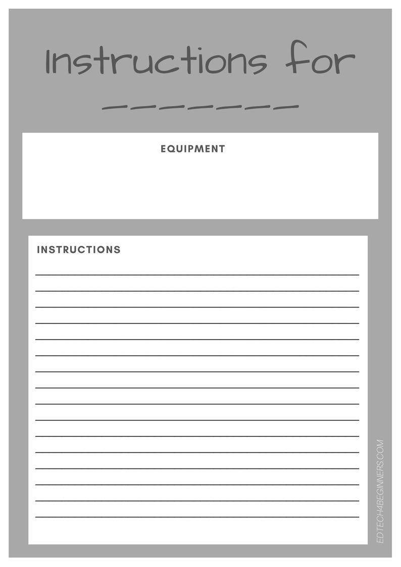 A Range Of Free Downloadable Writing Templates EDTECH 4 BEGINNERS