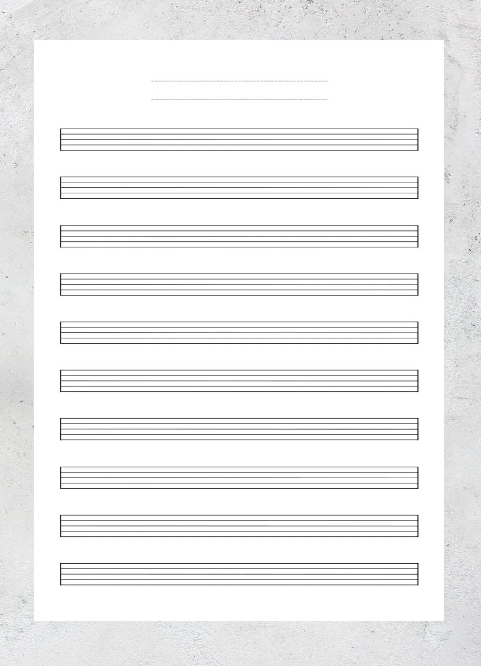 Blank Sheet Music Paper Printable