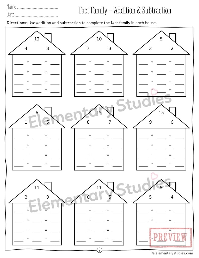 Fact Triangles Blank Printable