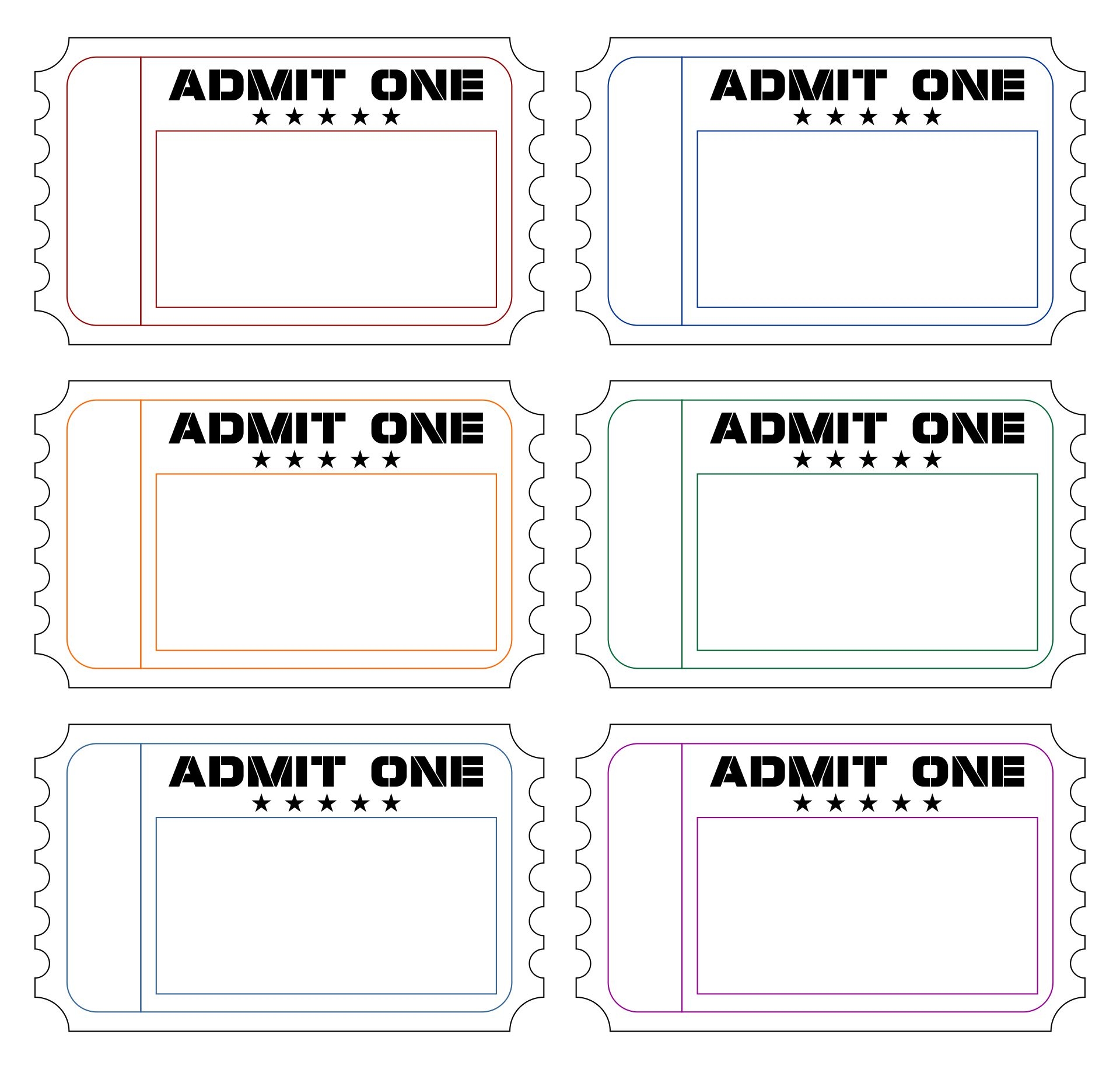 Blank Printable Admit