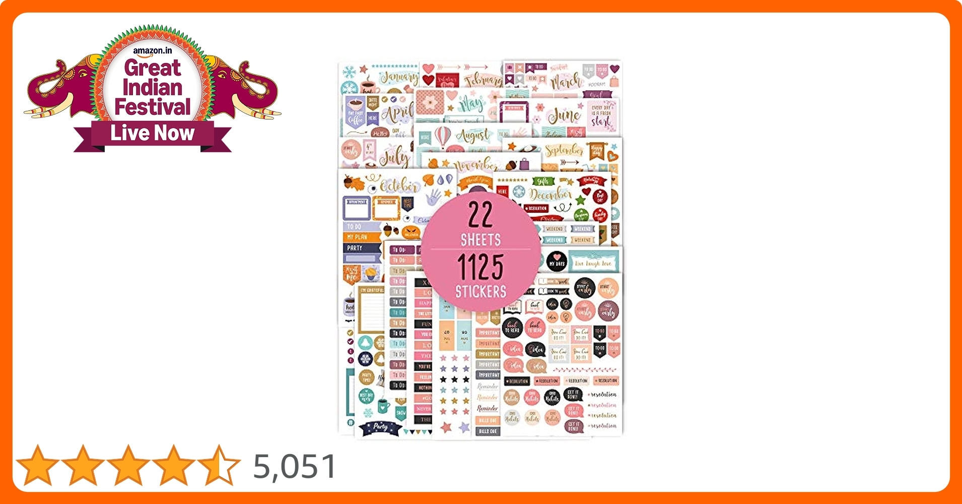Aesthetic Monthly Planner Stickers 1100 Beautiful Design 