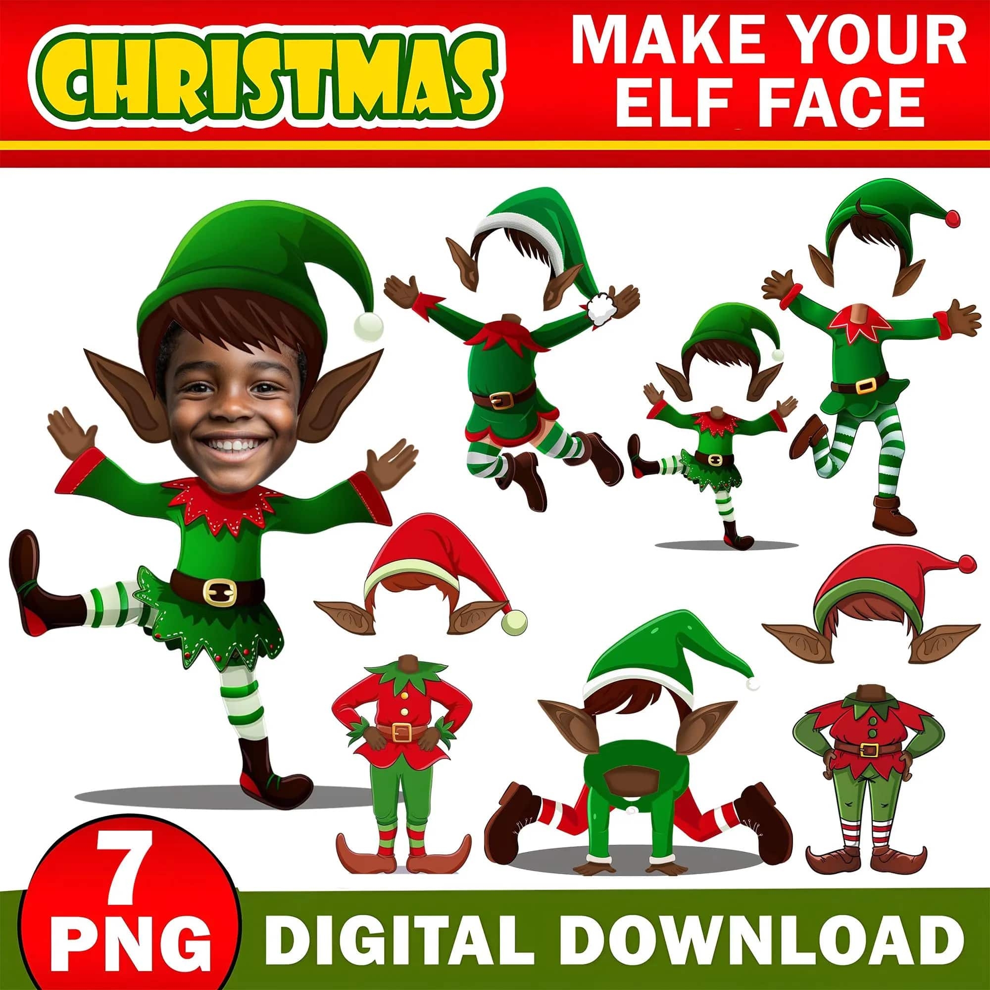 Elf Face Blank Template Printable