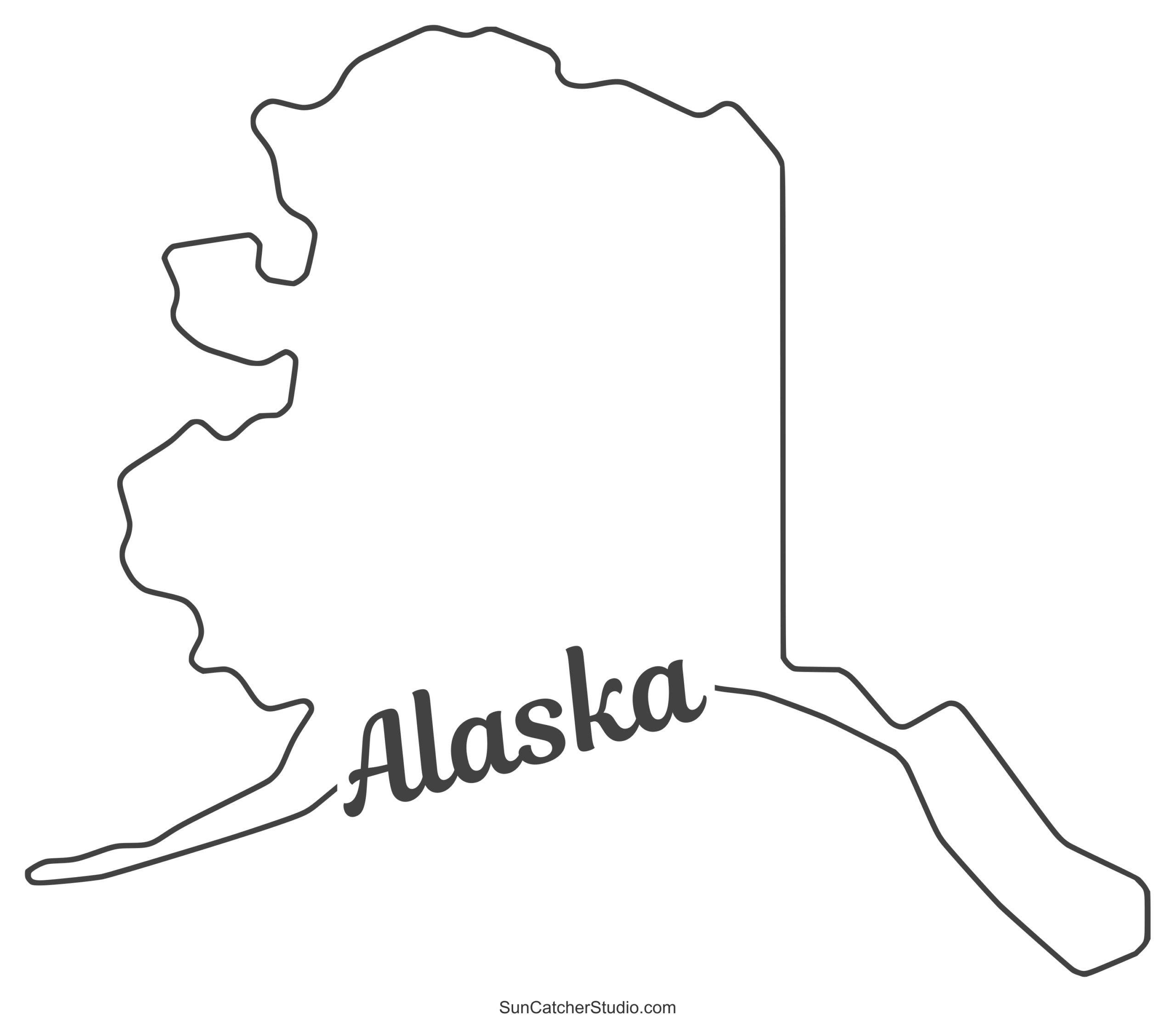 Blank State Map Printable Alaska