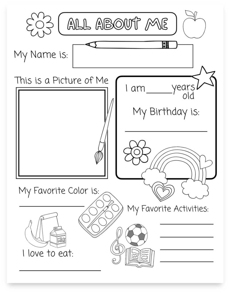 Printable Blank Prek Worksheets