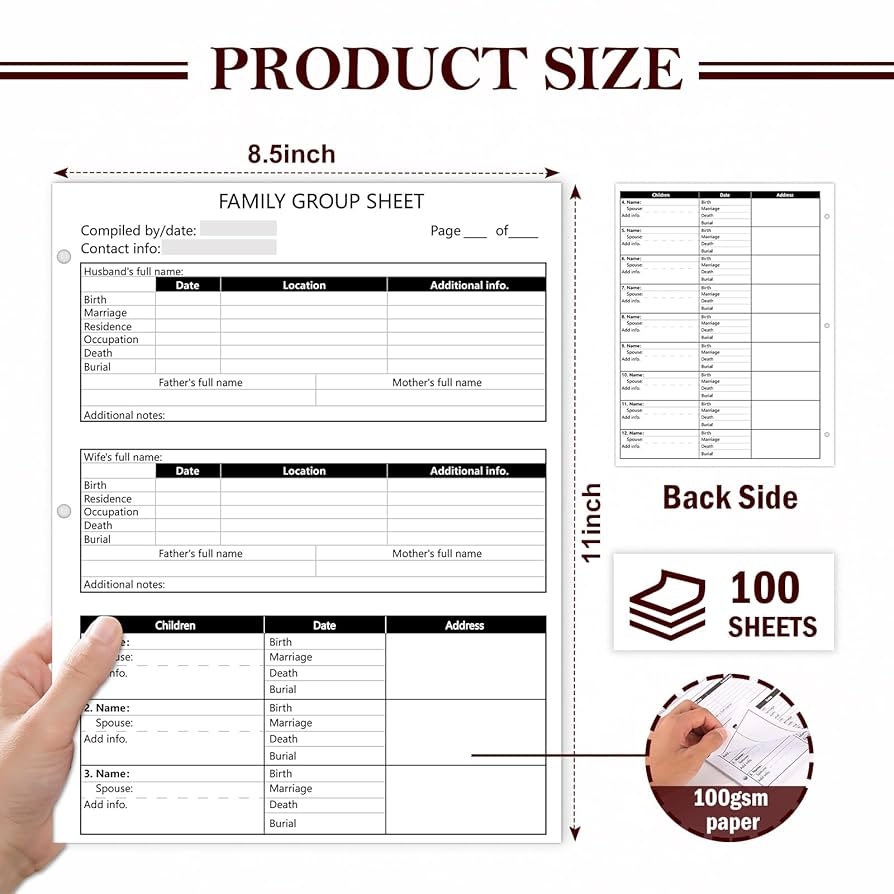 Family Group Sheet Blank Printable