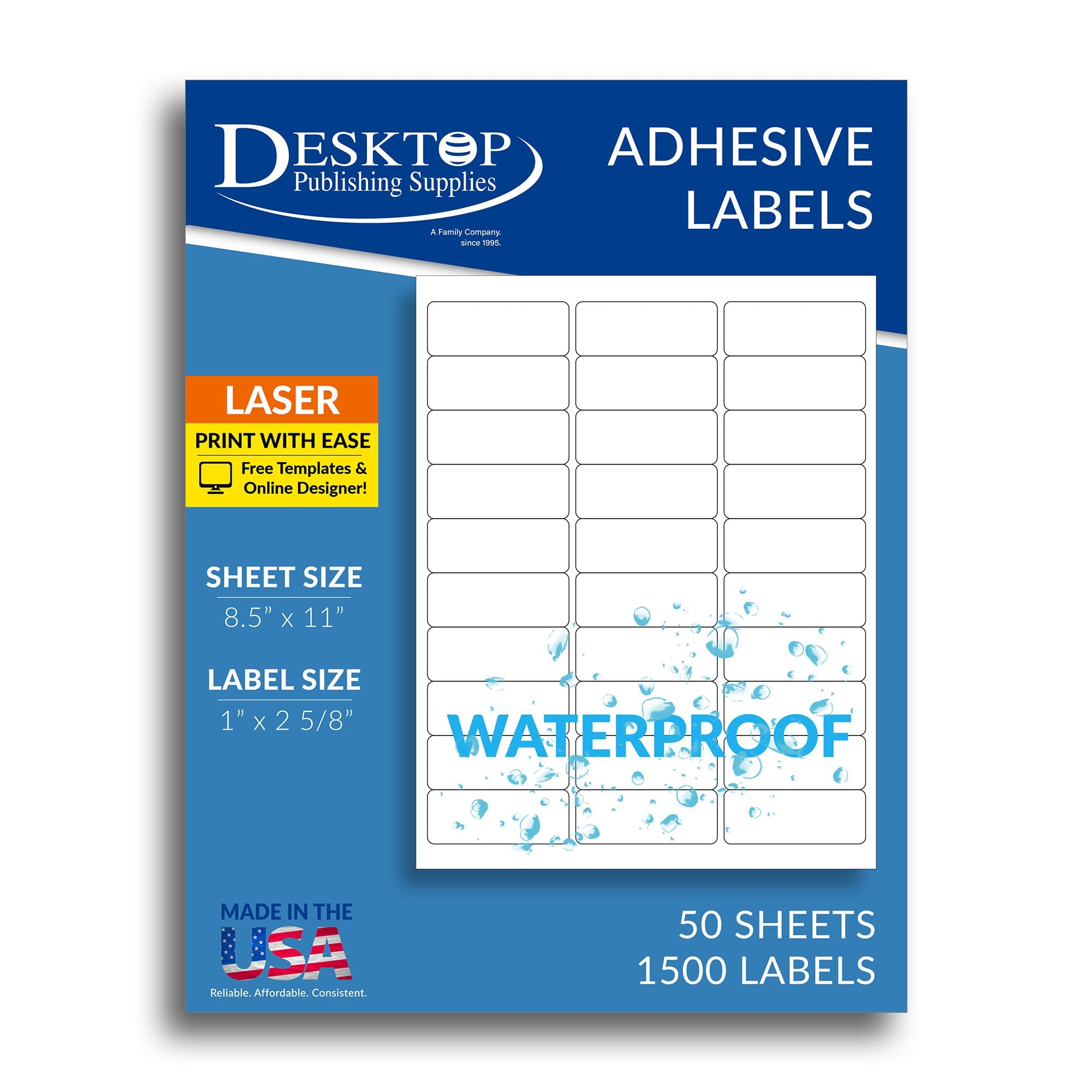Amazon 1500 Printable Waterproof Labels 1 X 2 5 8 50 