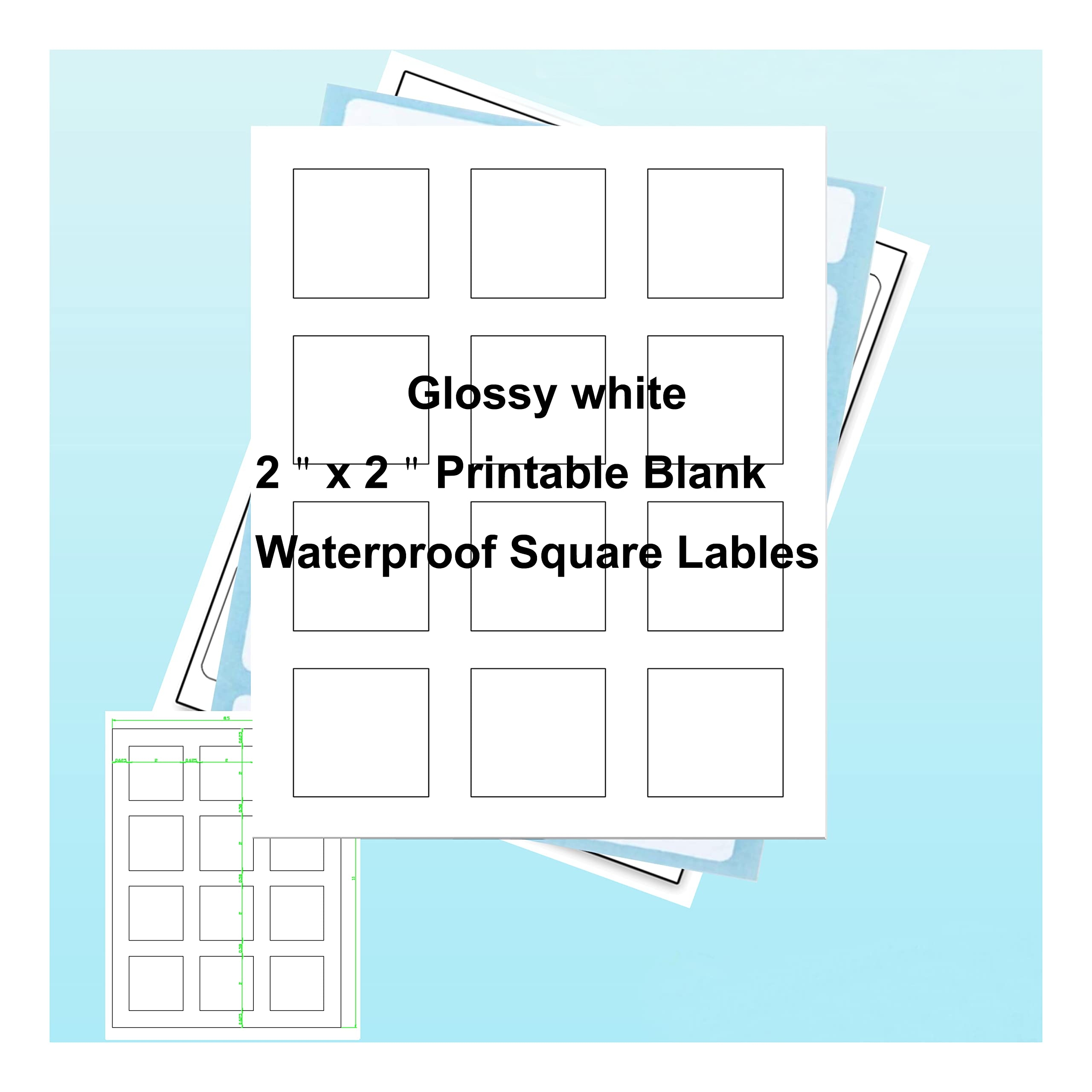 Amazon 2 X 2 Inch Glossy White Waterproof Square Labels 240 