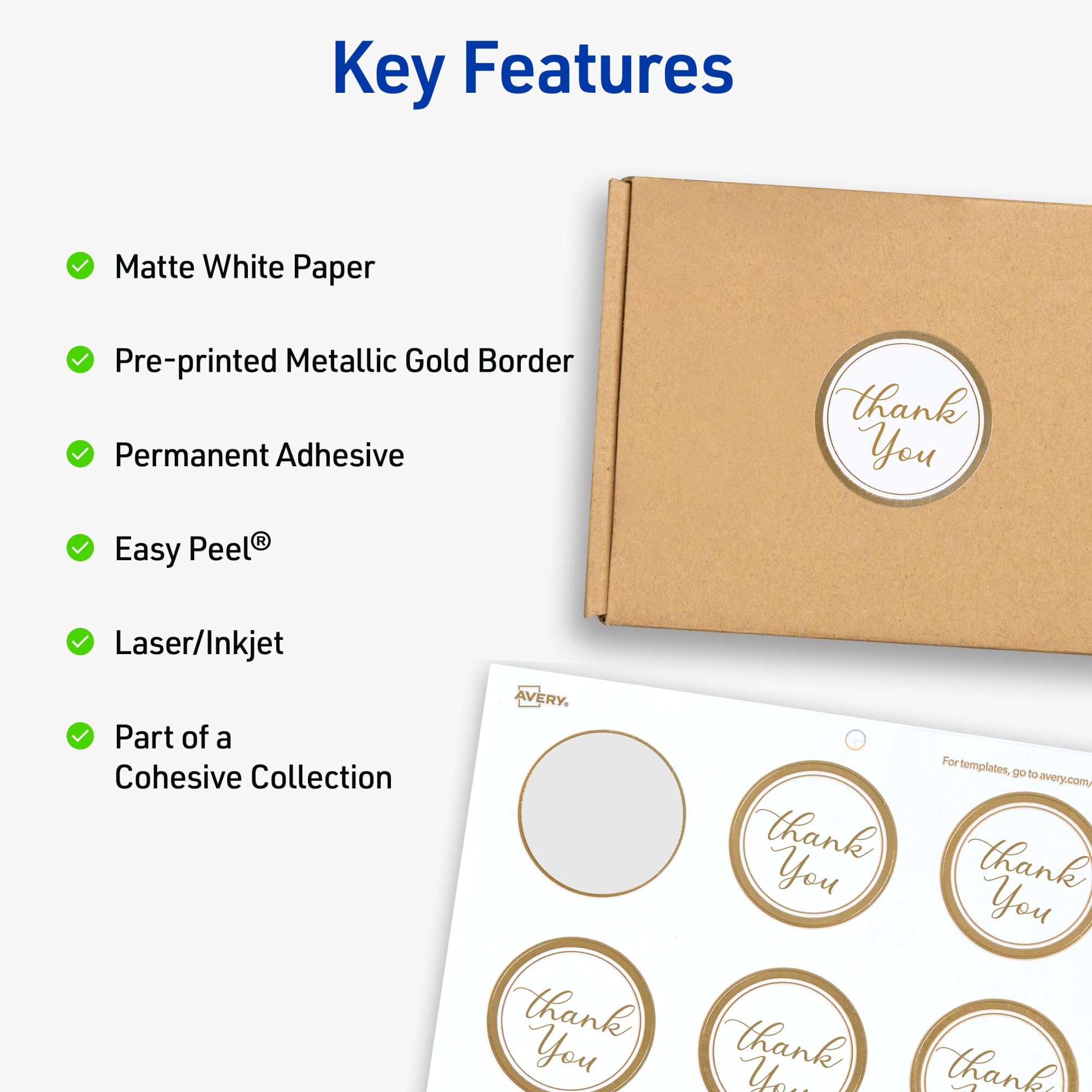 Avery Blank Metallic Printable Seals