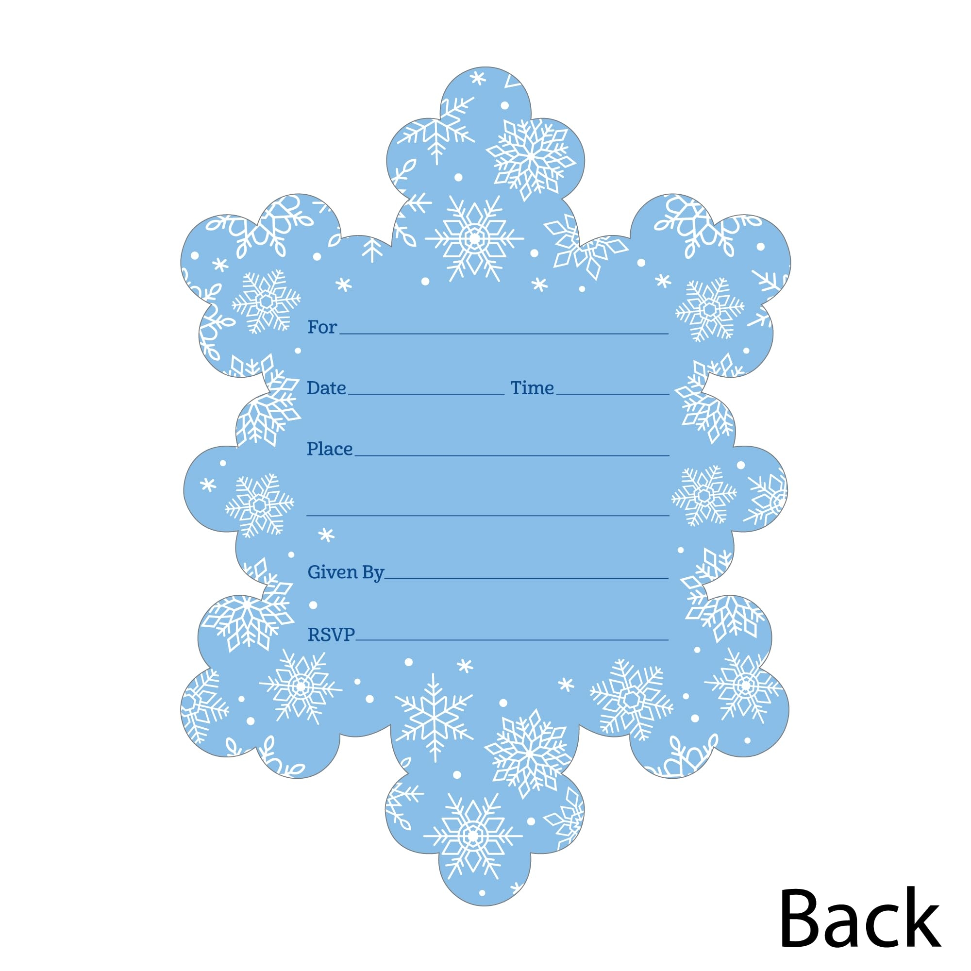 Amazon Big Dot Of Happiness Blue Snowflakes Shaped Fill In 