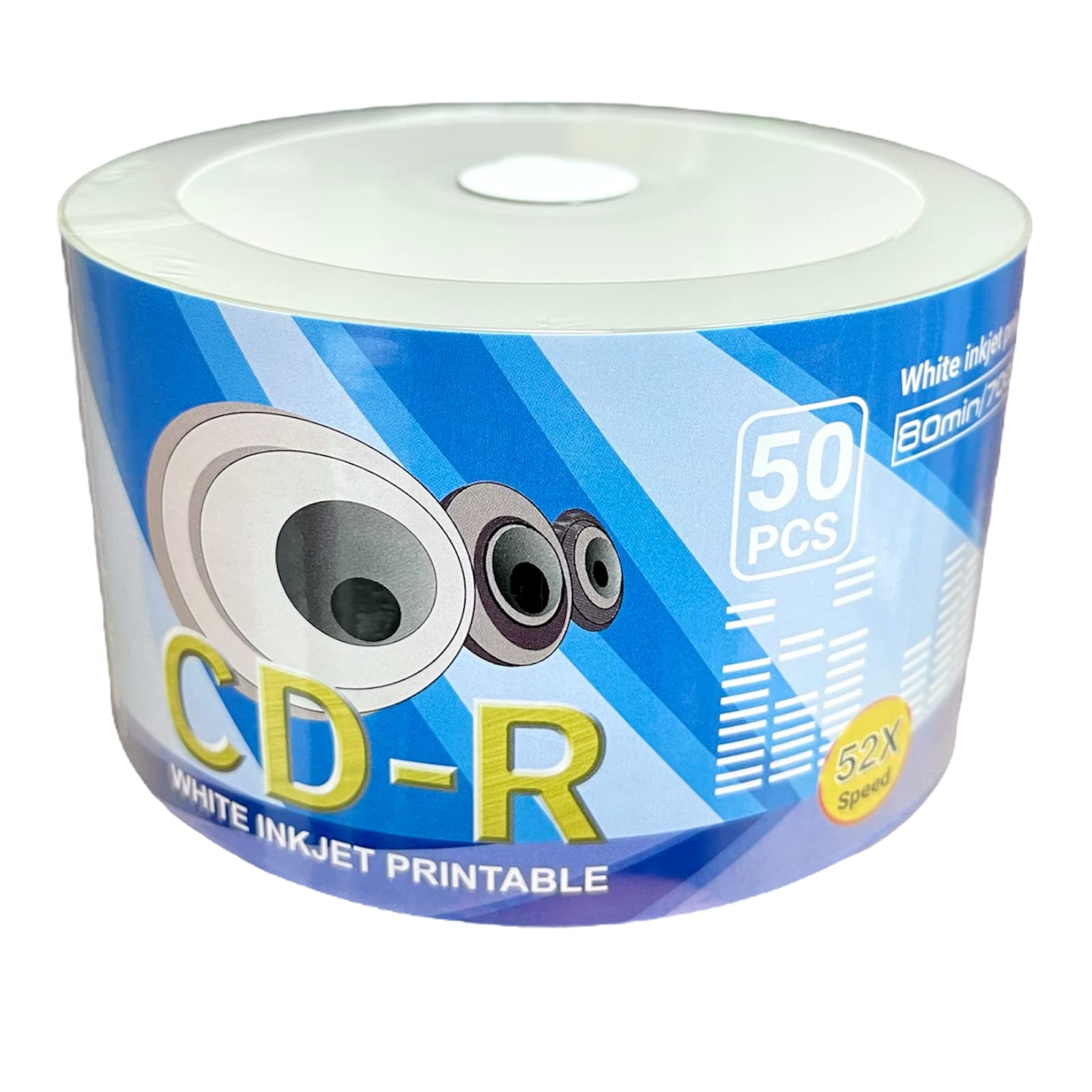 Amazon CD R 700MB 80min 52x White Inkjet Hub Printable 50 