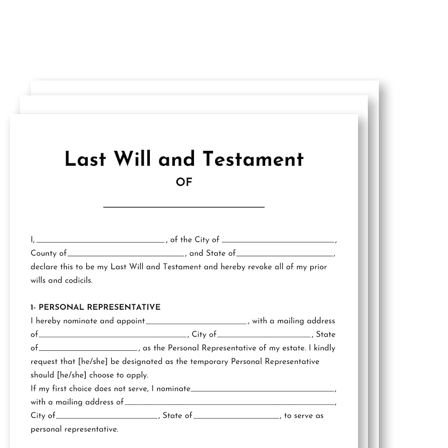Blank Printable Will Forms