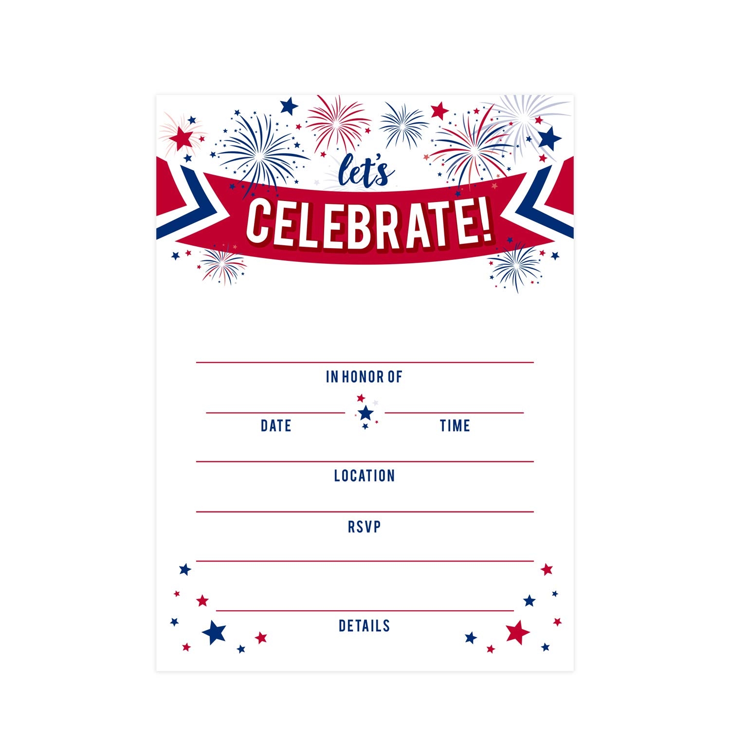 Amazon Patriotic Party Invitations 25 American Event 