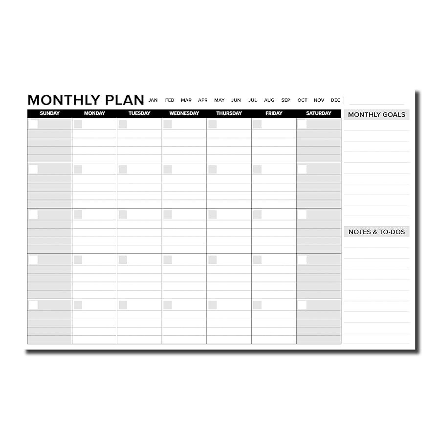 Printable Blank Desk Calendar