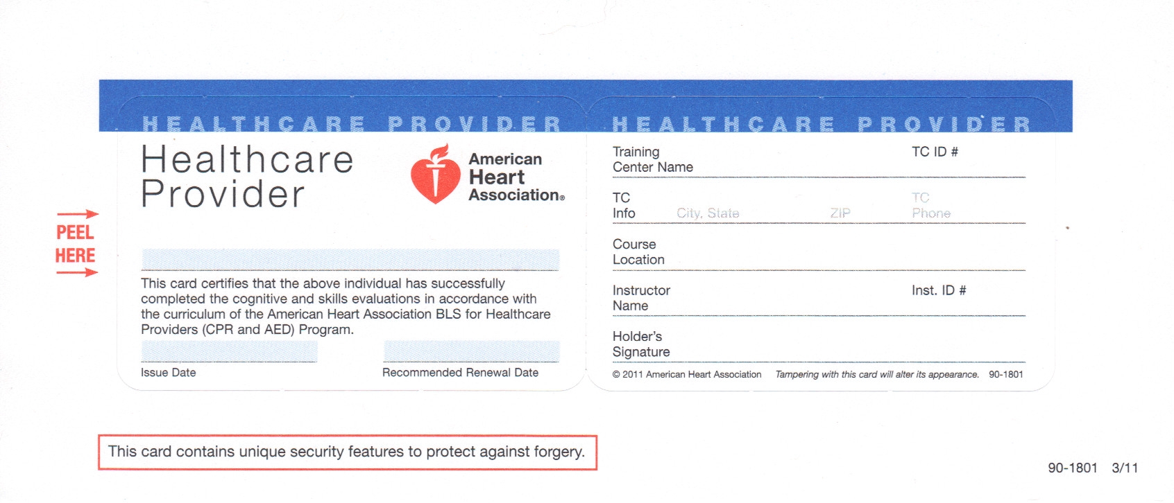 Blank Cpr Card Template Printable