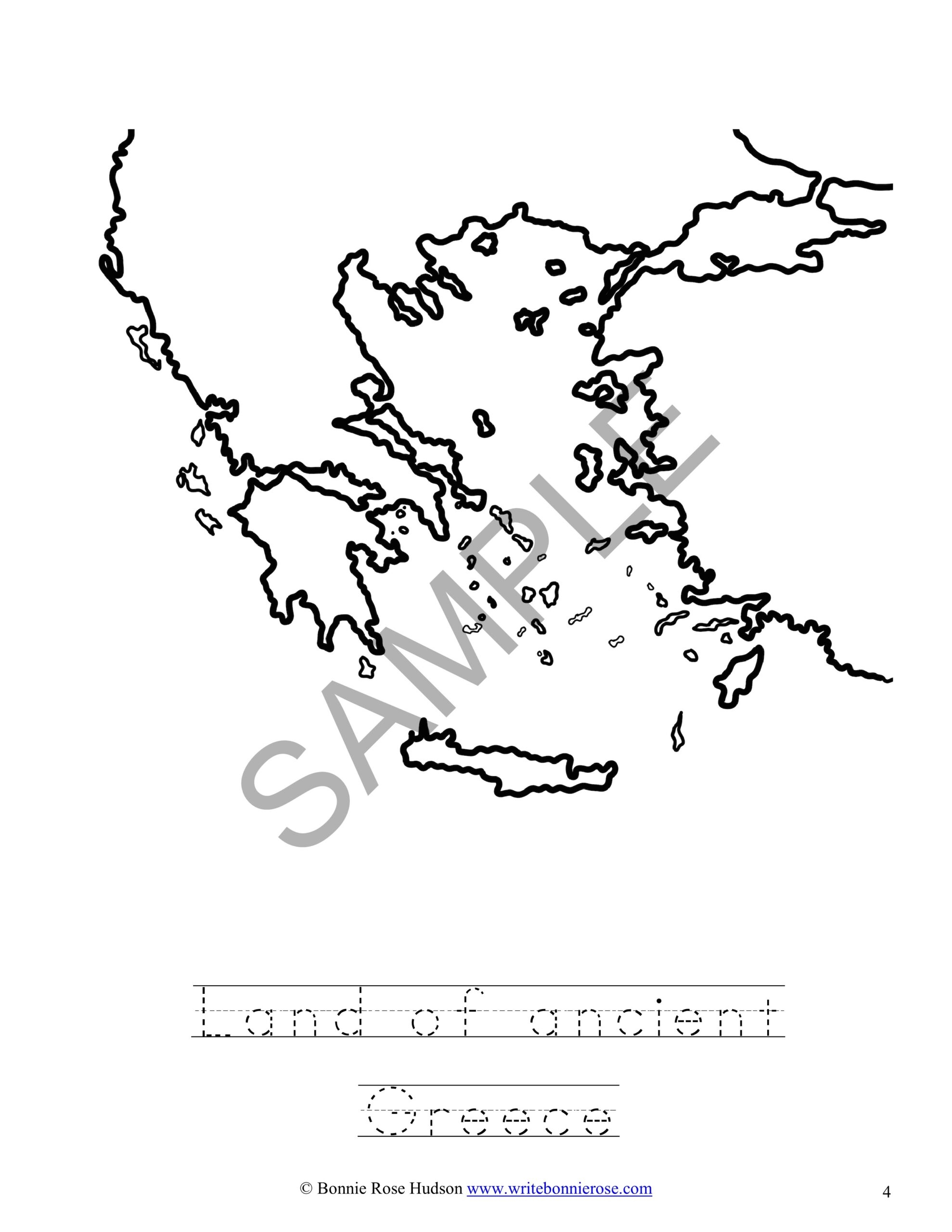 Ancient Greece Blank Printable Map