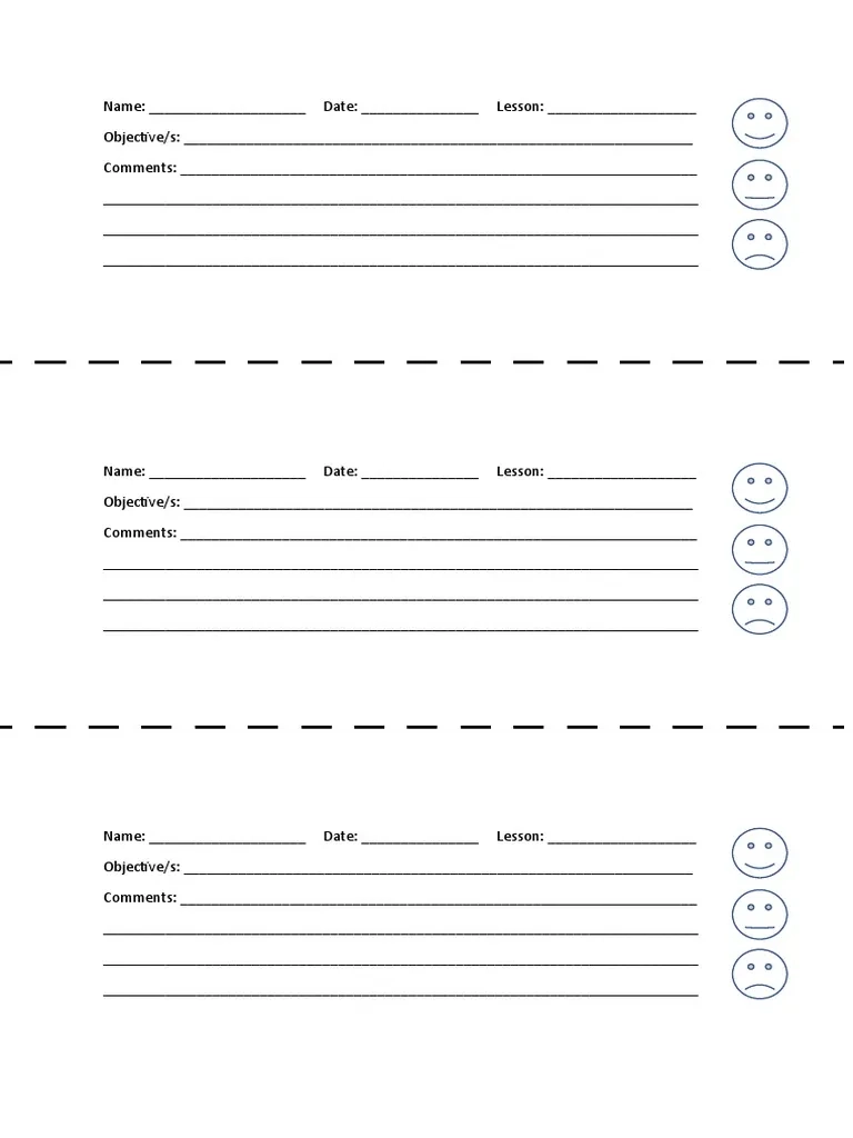 Anecdotal Notes Blank Printable