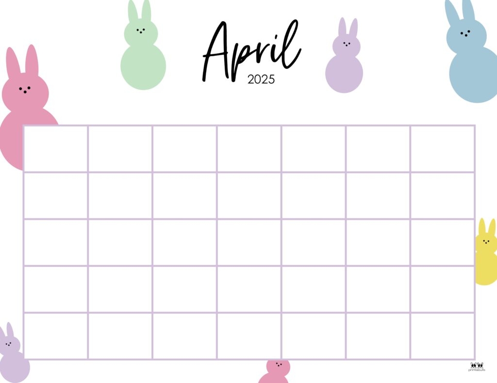 Blank Calendar April Printable
