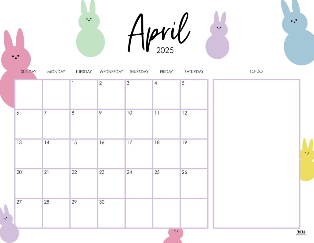 April 2025 Calendars 107 FREE Printables Printabulls