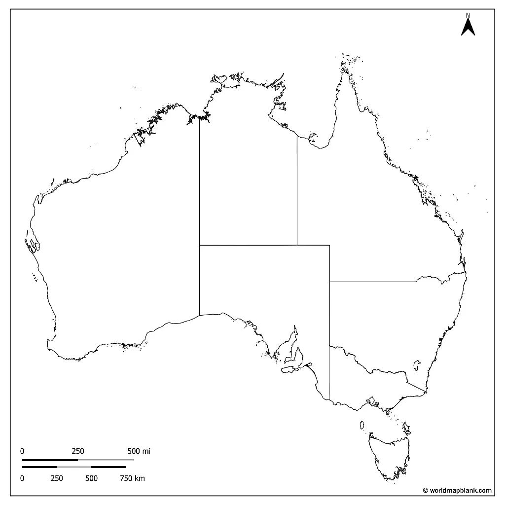 Australia Blank Map Outline Map Of Australia PDF 