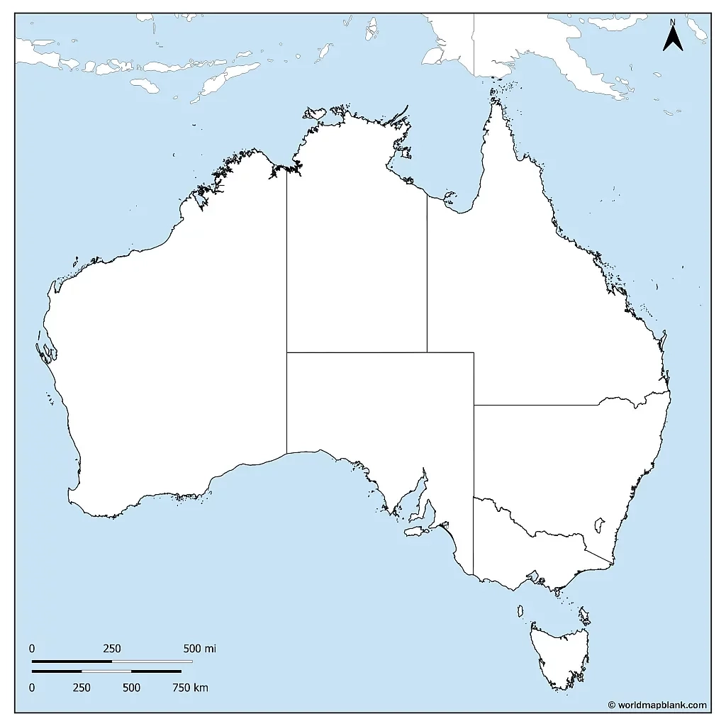 Australia Blank Map Outline Map Of Australia PDF 